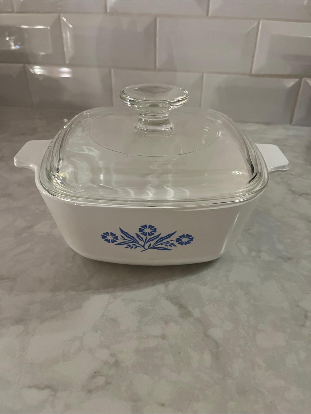 Vintage CorningWare Blue Cornflower Casserole Baking Dish 1 1/2 Quart with Lid